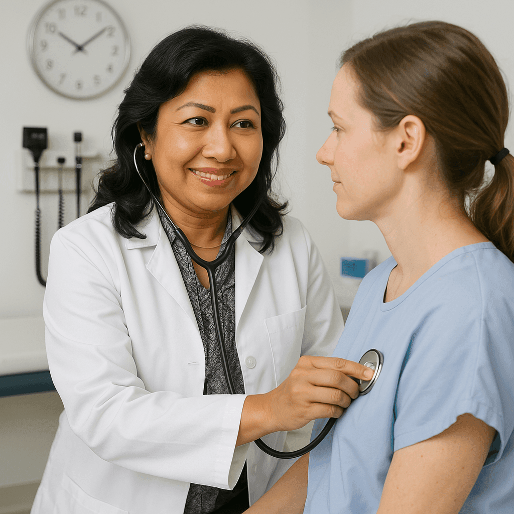 Doctor with patient